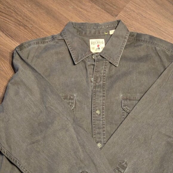 RedHead Men's Casual Gray Button Down Shirt XL - Picture 3 of 6
